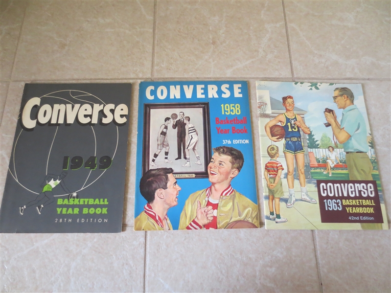 1949, 58, 63 Converse Basketball Yearbooks Very nice shape!