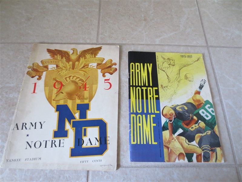 1945 and 1957 Army at Notre Dame football programs 