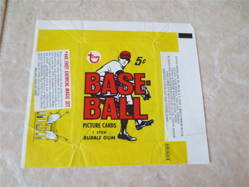 1968 Topps Baseball Wax Wrapper