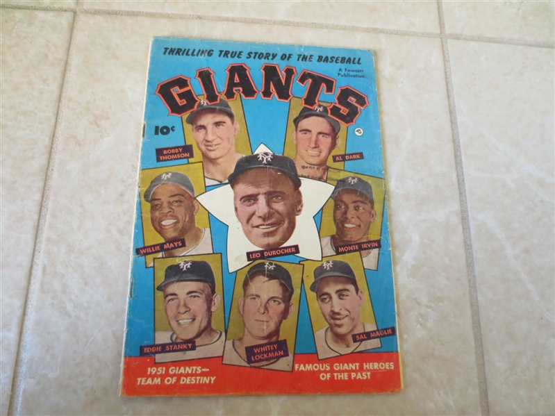 1951 New York Giants baseball comic book Willie Mays rookiie