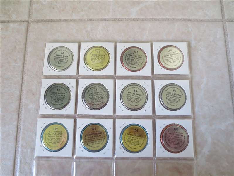 (12) 1964 Topps baseball coins--All Hall of Famers except Pete Rose!