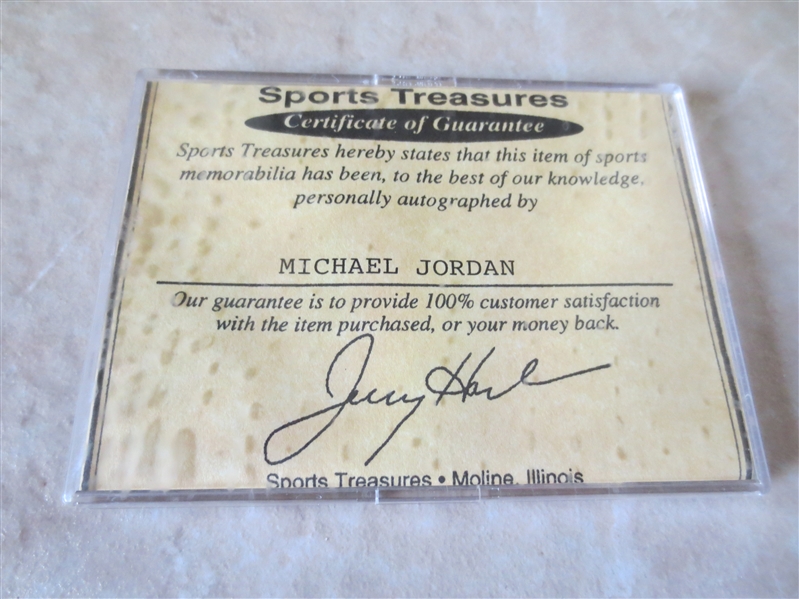 Autographed 1995 Michael Jordan Upper Deck Retires One on One BASEBALL card #8