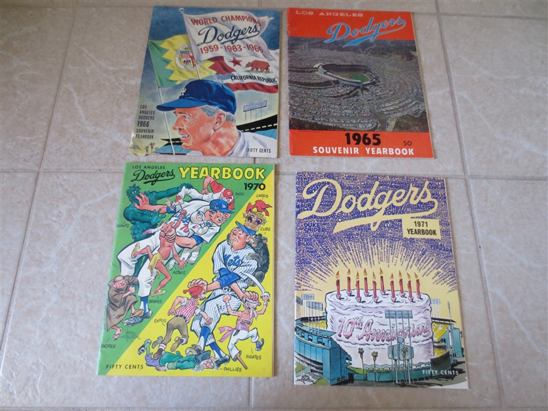 1965, 66, 70, 71 Los Angeles Dodgers Yearbooks