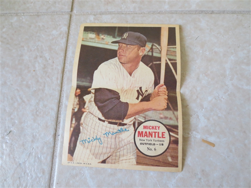1967 Topps Mickey Mantle Pin Up #6