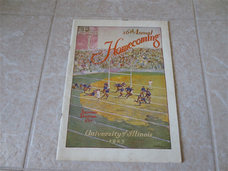 1925 Michigan at Illinois football program with Red Grange