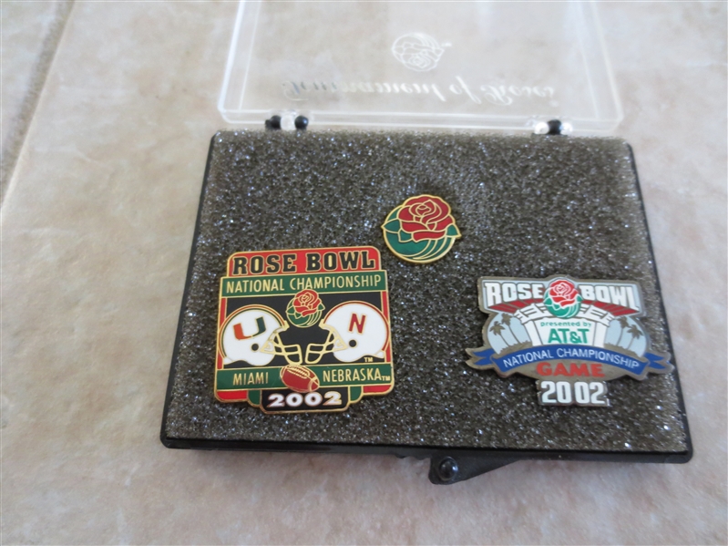 2002 National Championship Football Game Pins Rose Bowl Miami vs. Nebraska