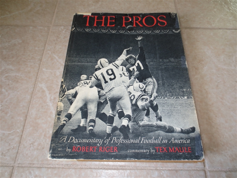 1960 The Pros Hardcover football book by Riger with Dust Jacket
