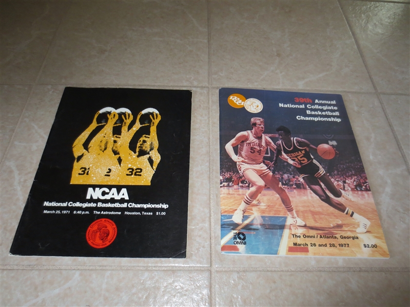 1971 and 1977 NCAA Basketball Championship programs