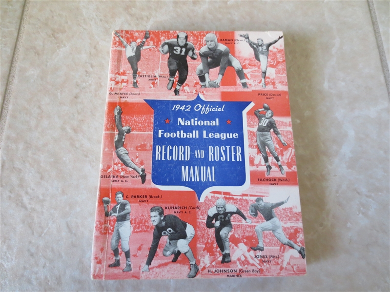 1942 Official National Football League Record and Roster Manual  RARE