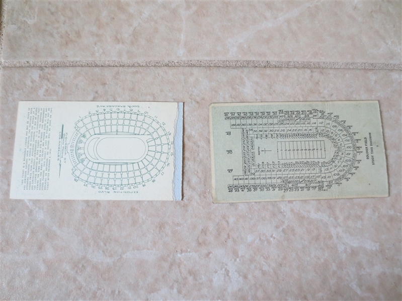1929 and 1932 USC vs. Notre Dame football ticket stubs