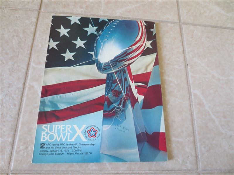 1976 Super Bowl X 10 football program Steelers vs. Cowboys  Beautiful condition 
