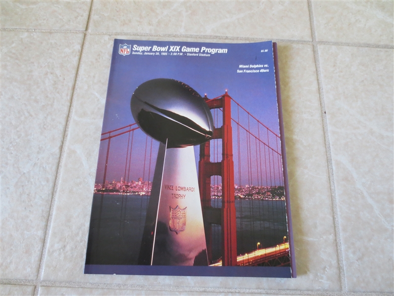 1985 Super Bowl XIX 19 football program Dolphins vs. 49ers  beautiful condition