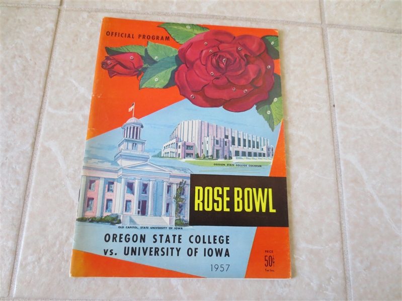 1957 Rose Bowl football program Oregon State vs. Iowa  Alex Karras