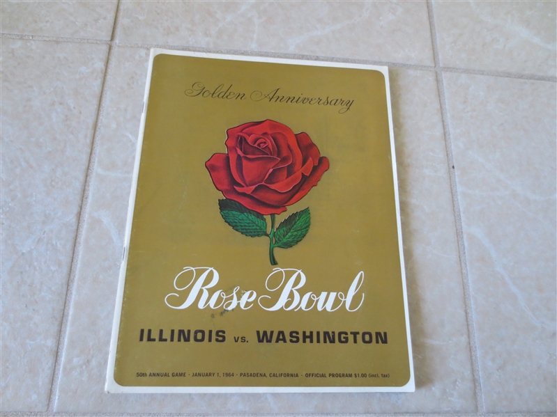 1964 Rose Bowl football program Illinois vs. Washington  Dick Butkus
