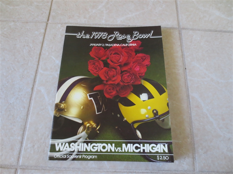 1978 Rose Bowl football program Washington vs. Michigan  Beautiful condition