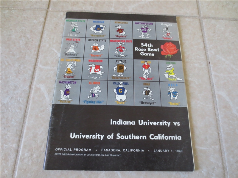 1968 Official Rose Bowl football program Indiana vs. USC O.J. Simpson Indiana version?