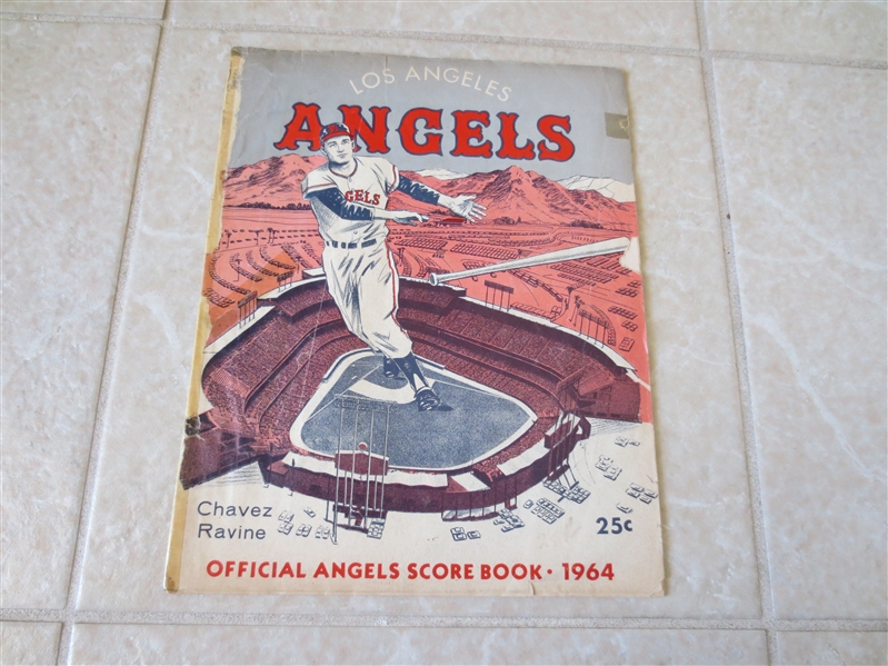 1964 Baltimore Orioles at Los Angeles Angels unscored baseball program Robinson, Aparicio, Roberts