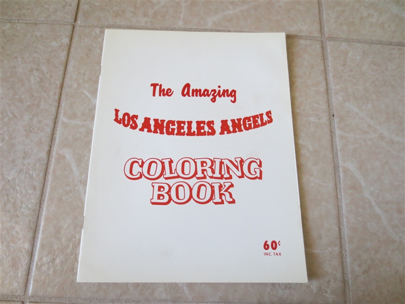 1962 Los Angeles Angels Coloring Book  Beautiful condition