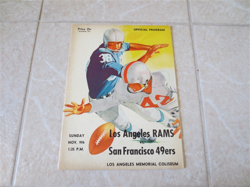 1958 San Francisco 49ers at Los Angeles Rams football program