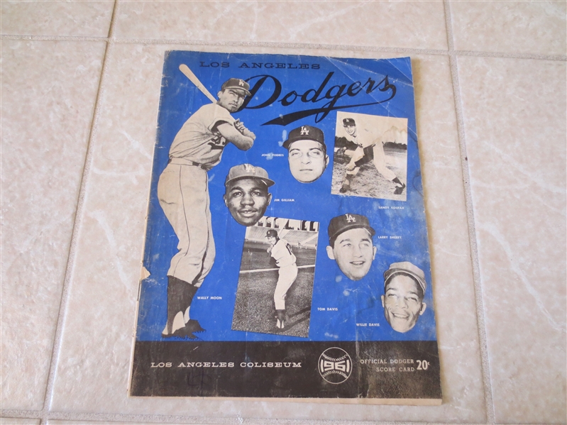1961 St. Louis Cardinals at Los Angeles Dodgers unscored program Koufax Musial