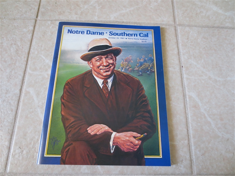 1981 USC at Notre Dame football program beautiful condition