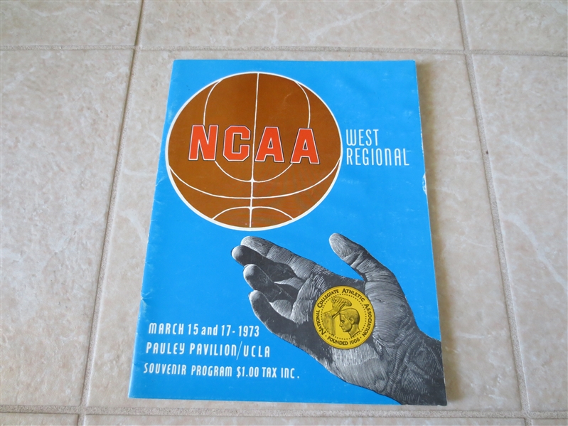1973 NCAA Basketball West Regional Program UCLA, Long Beach State, USF, Arizona St.  