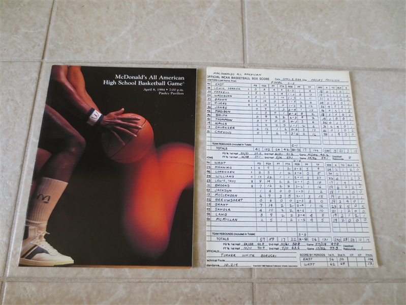 1984 McDonalds All American High School Basketball Game program  Danny Manning