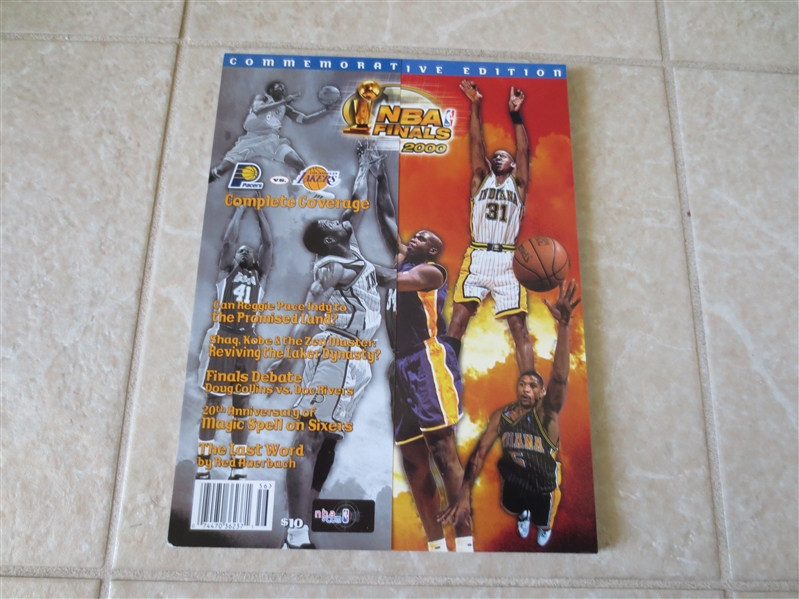 2000 NBA Finals Basketball Program Indiana Pacers vs. Los Angeles Lakers