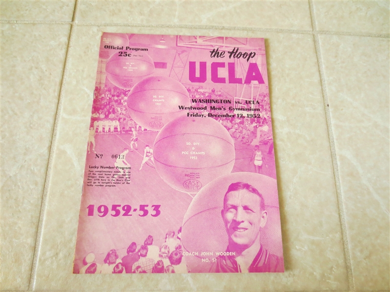 1952 University of Washington at UCLA basketball program early coach John Wooden