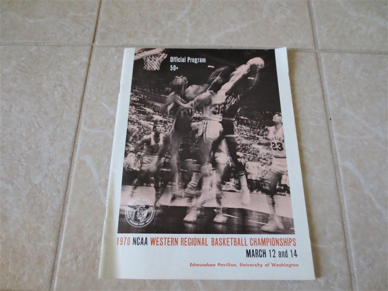 1970 NCAA Western Regional Basketball Championship Program UCLA, Long Beach State, Utah State, Santa Clara