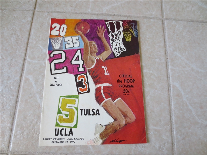 1970 Tulsa at UCLA basketball program  Sidney Wicks, Larry Farmer, Henry Bibby, Curtis Rowe