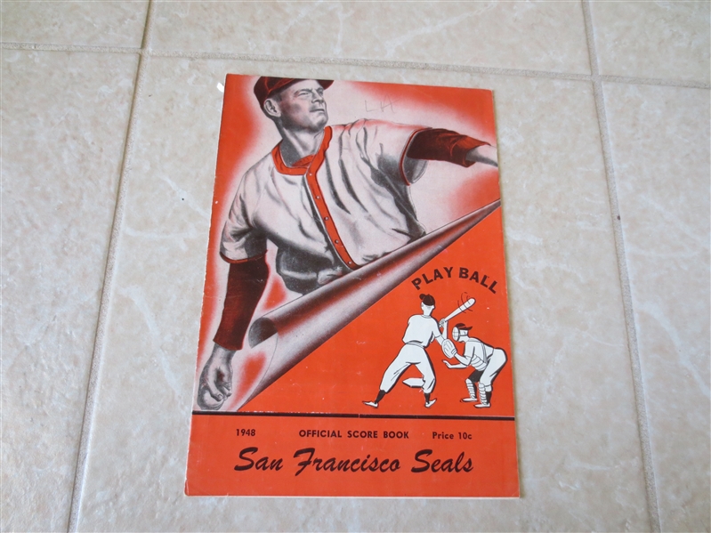 1948 Los Angeles Angels at San Francisco Seals unscored PCL program red