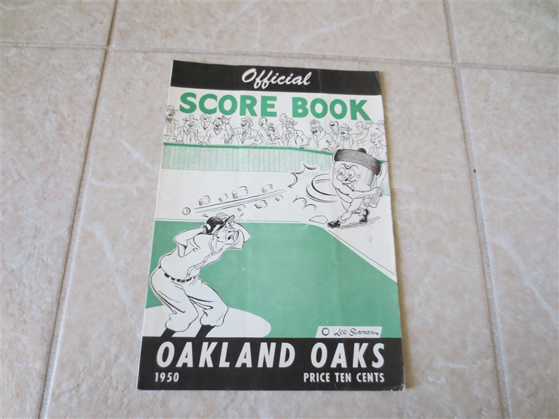 1950 San Diego Padres at Oakland Oaks PCL baseball program  Minnie Minoso, Jimmie Reese