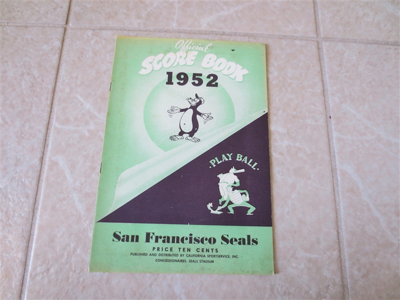 1952 Oakland Oaks at San Francisco Seals PCL baseball program   green