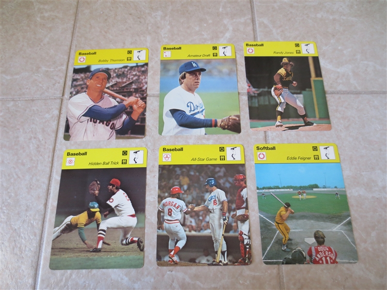 (6) different 1977-79 Sportscaster baseball cards is super condition