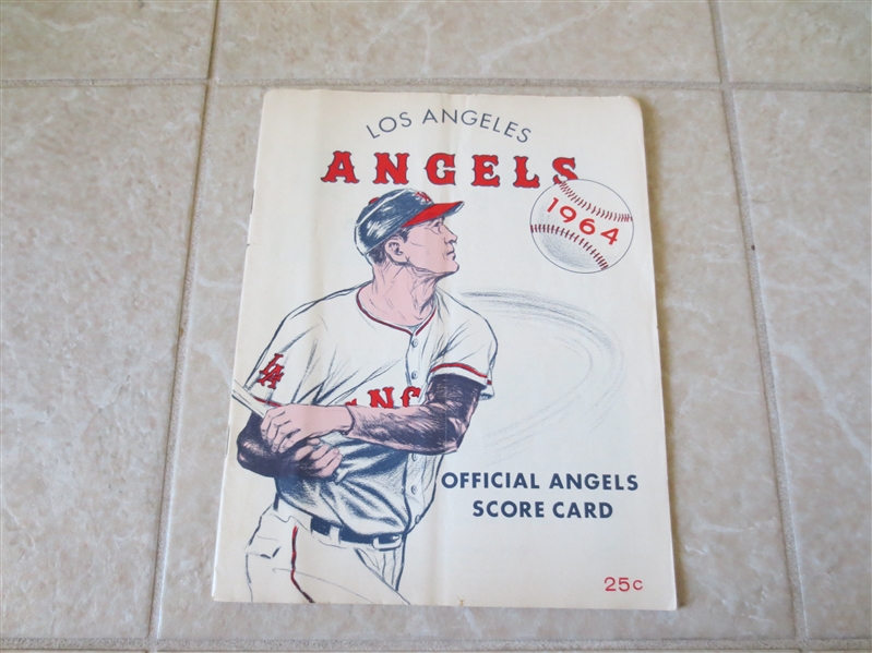 1964 Los Angeles Dodgers at Los Angeles Angels preseason baseball program 