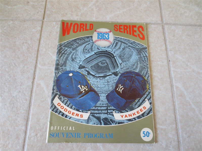 1963 World Series baseball program New York Yankees at Los Angeles Dodgers