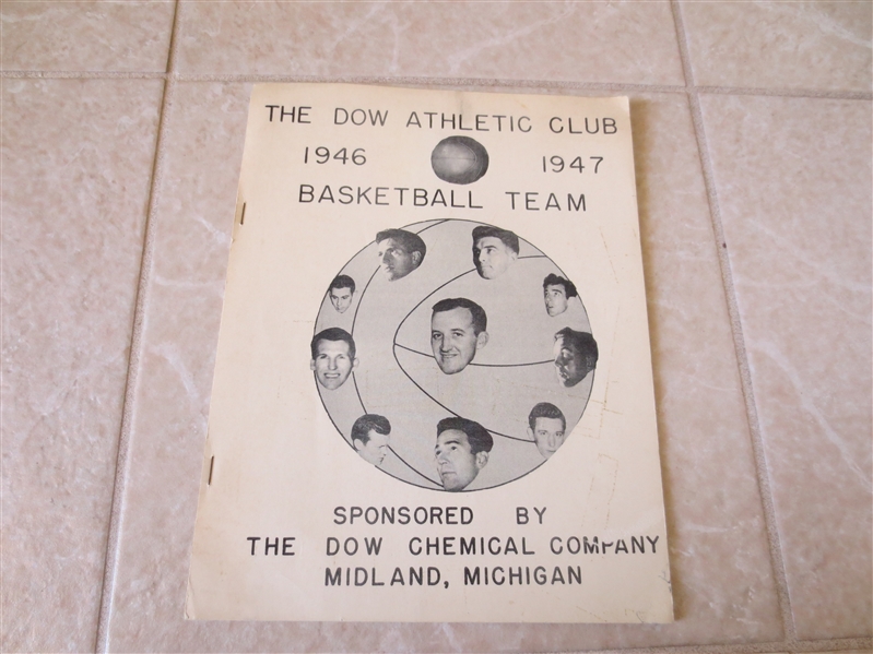 1946-47 Dow Athletic Club Basketball media guide  RARE!