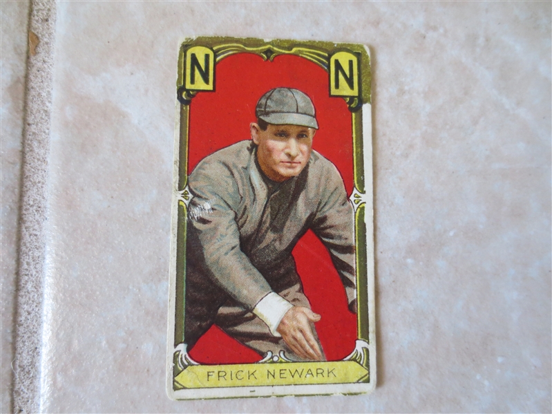 1911 T205 Jimmy Frick Newark Minor League baseball card Hassan back Factory #649