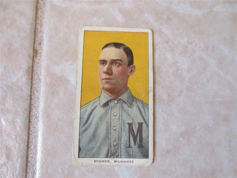1909-11 T206 Dan McGann Milwaukee Piedmont back 350 subjects Factory #24 baseball card