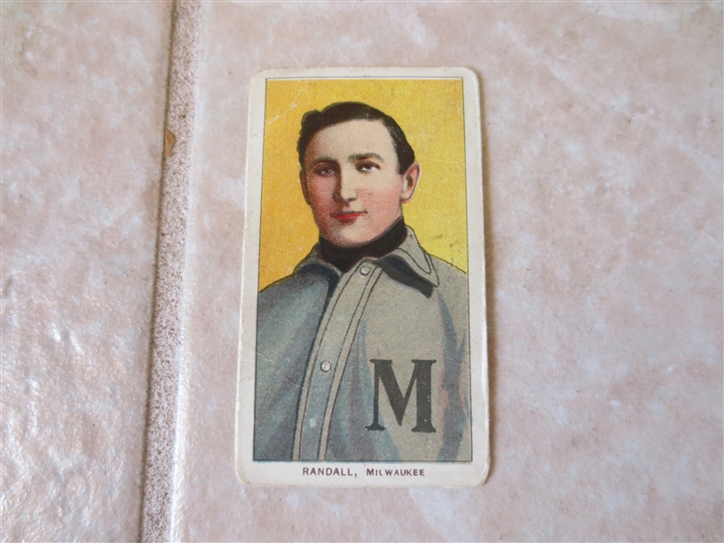 1909-11 T206 Newt Randall Milwaukee Piedmont 350 subjects Factory #24 baseball card