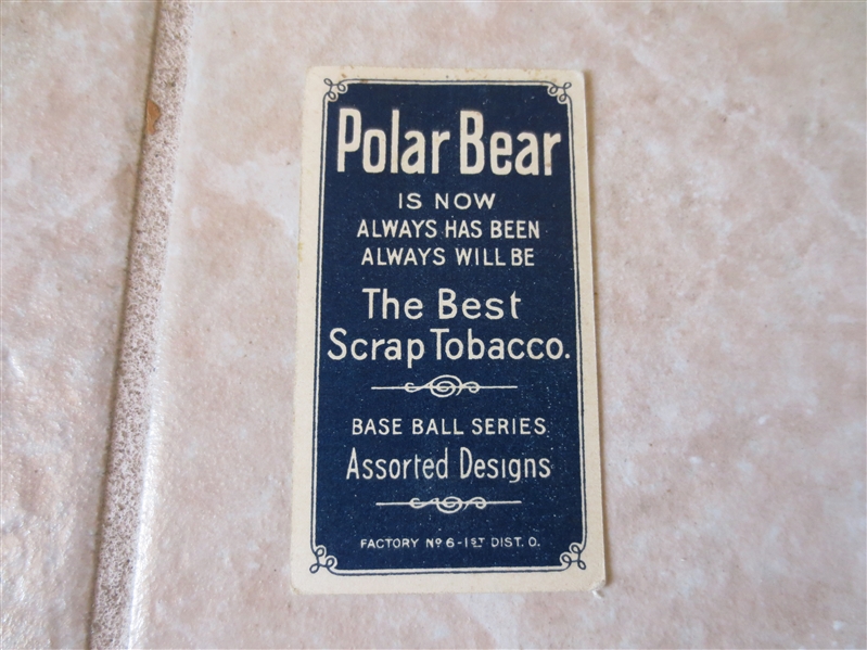 1909-11 Gus Dorner Kansas City Polar Bear back Factory #6 baseball card