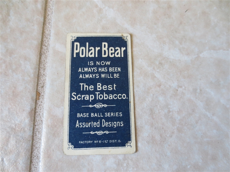 1909-11 T206 Bill Clancy Buffalo Polar Bear back Factory #6 baseball card