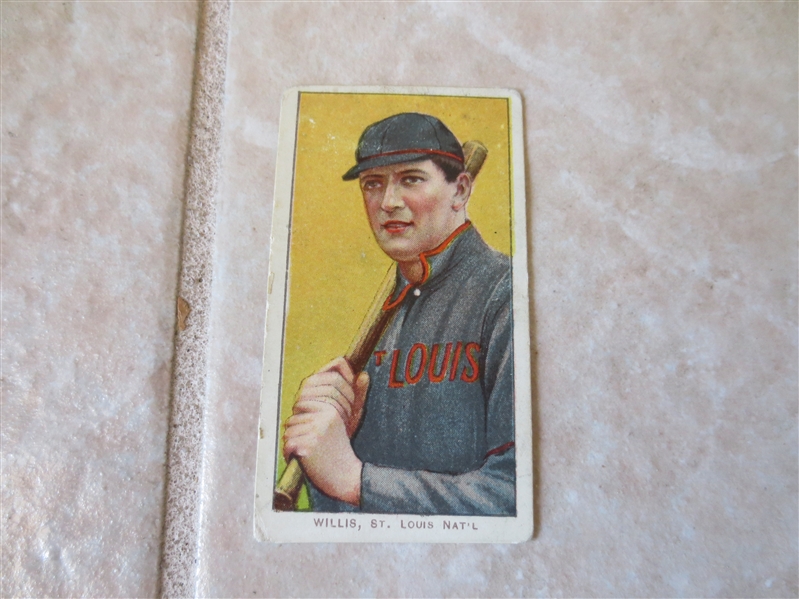 1909-11 T206 Vic Willis St. Louis with bat Piedmont 350 subject Factory #25 baseball card