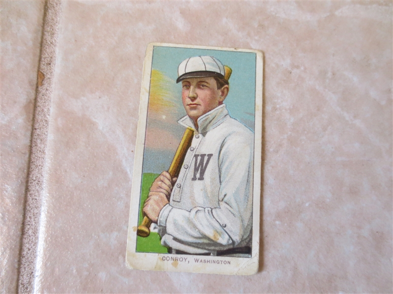 1909-11 T206 Wid Conroy Washington with bat Polar Bear baseball card
