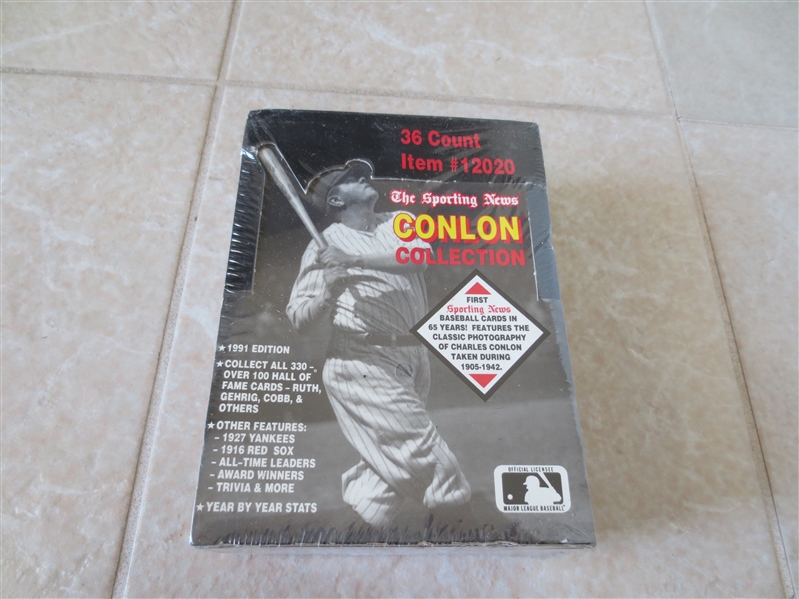 1991 Unopened Box The Conlon Collection 36 count baseball cards