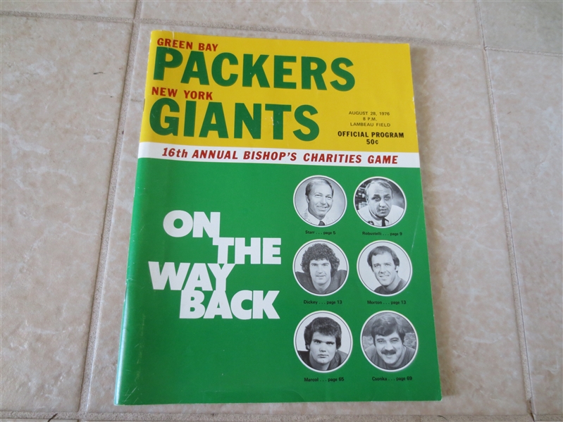 1976 New York Giants at Green Bay Packers football program