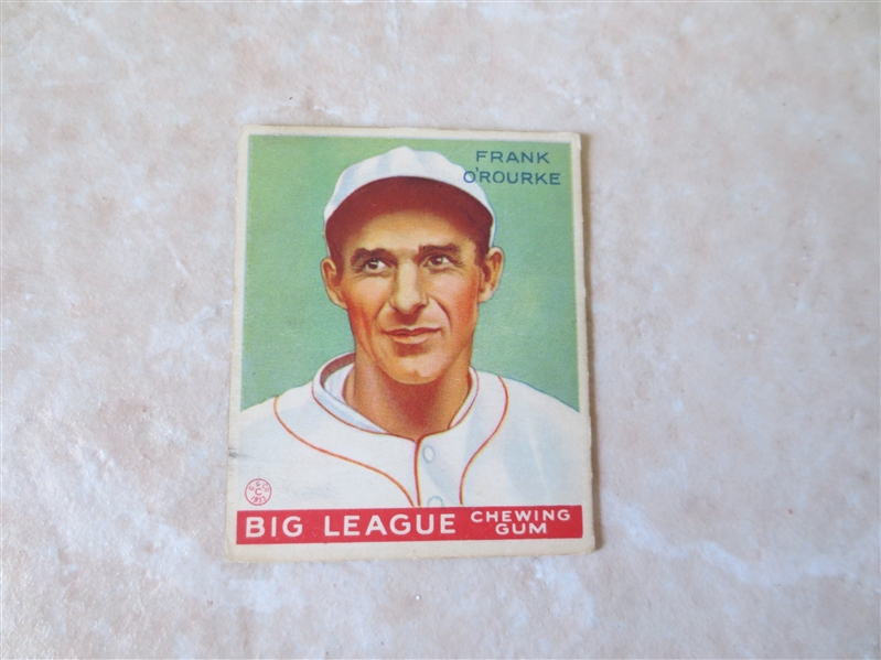 1933 Goudey Frank O'Rourke baseball card #87 Nice looking card but light paper tear on back