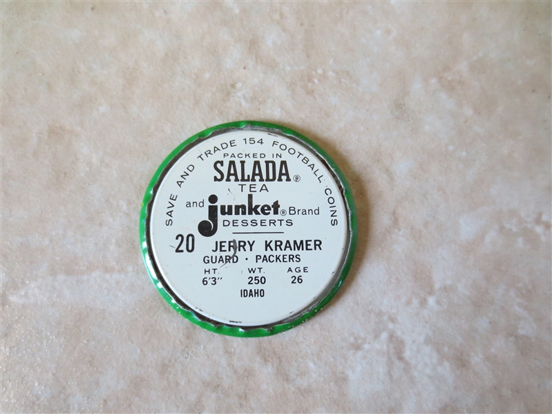 1962 Jerry Kramer Salada Football Coin #29