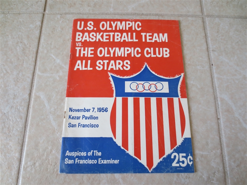 1956 U.S. Olympic Basketball Team scored program with Bill Russell and K.C. Jones RARE